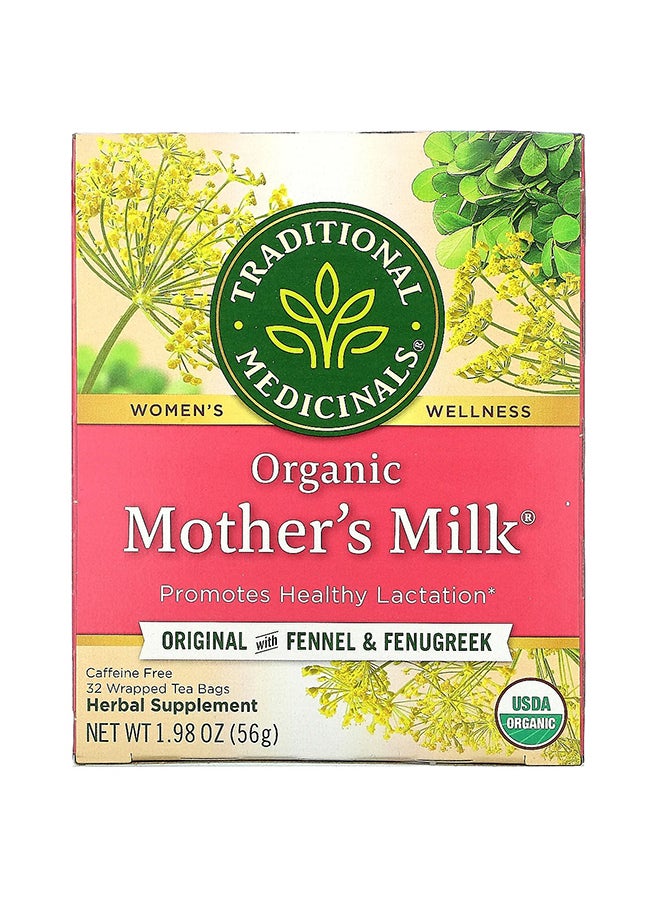 Traditional Medicinals Organic Mothers Milk Naturally Herbal Tea - 32 Wrapped Teabags - Image 1